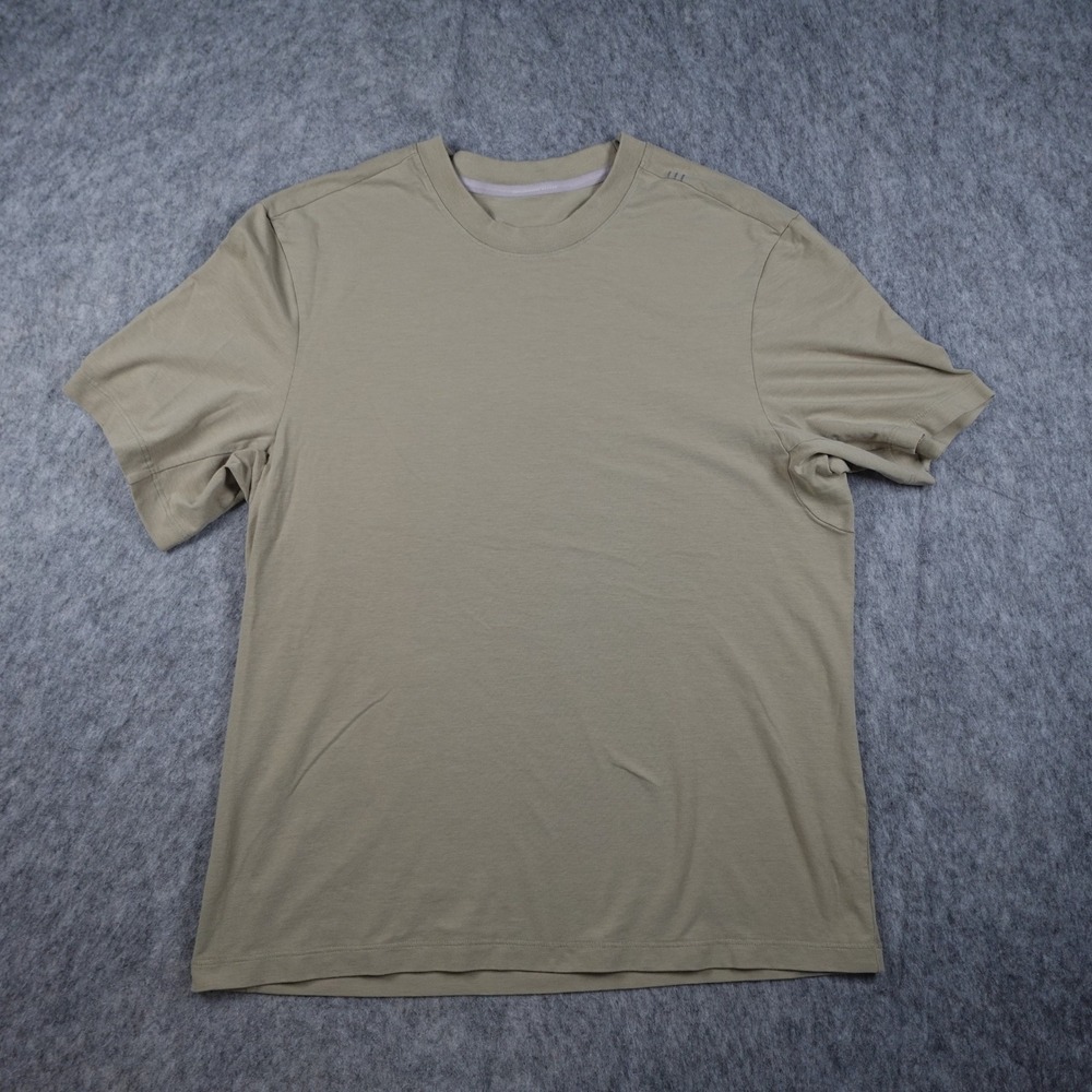 Lululemon Shirt Mens M/L? Tan Short Sleeve Crew Neck‎ Casual Basic Knit